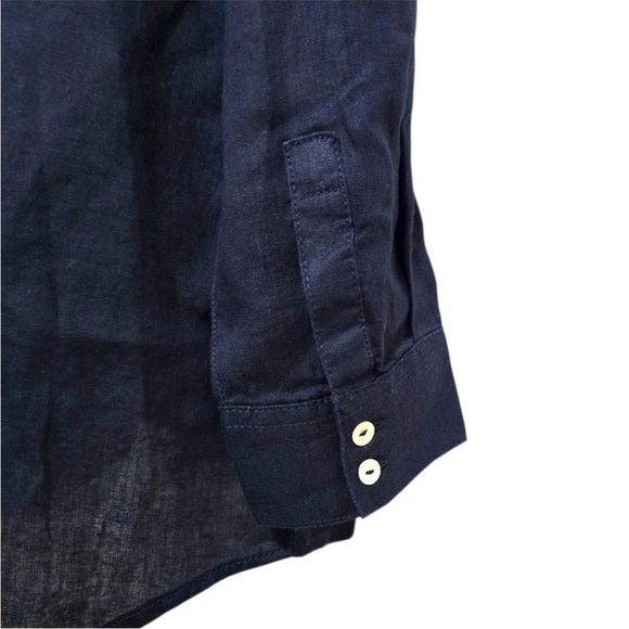 Sigrid Olsen Navy Blue Linen Pants Top M - Picture 8 of 9